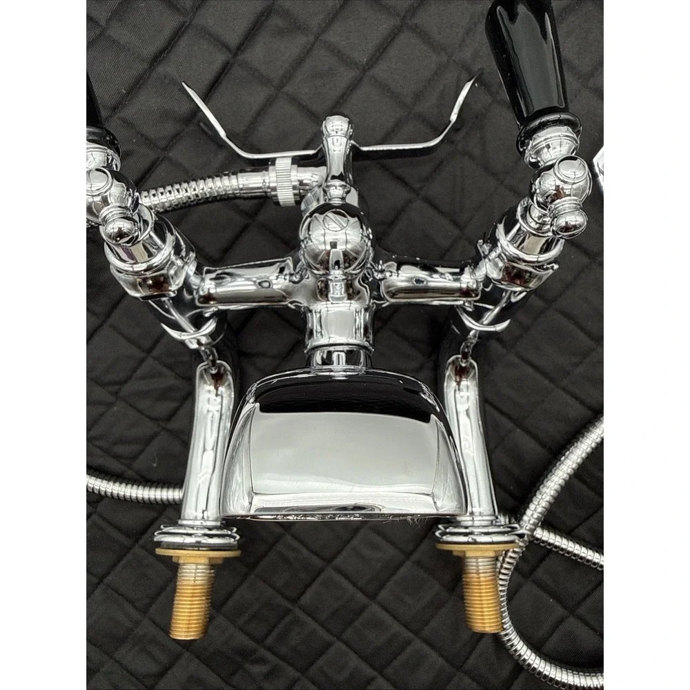 Margot Paris 1912 Thétis Luxury Bath Faucet Set Polished Chrome Porcelain Hand‎